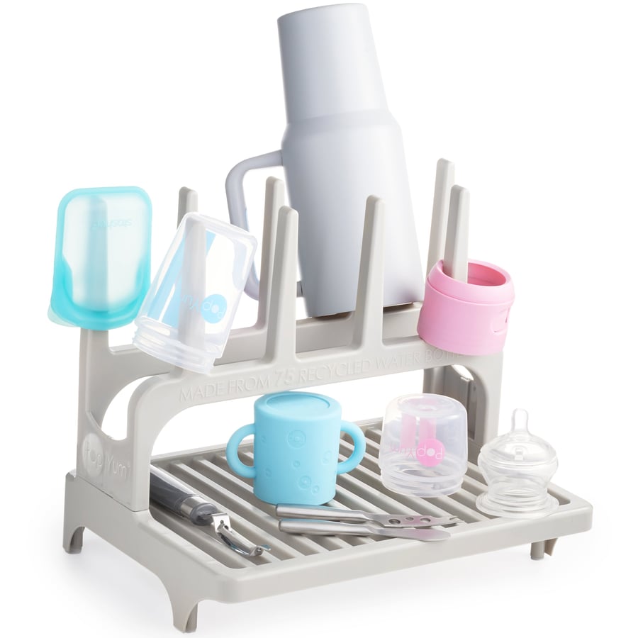 PopYum Gray Space Saving Drying Rack from 100% Recycled Bottles