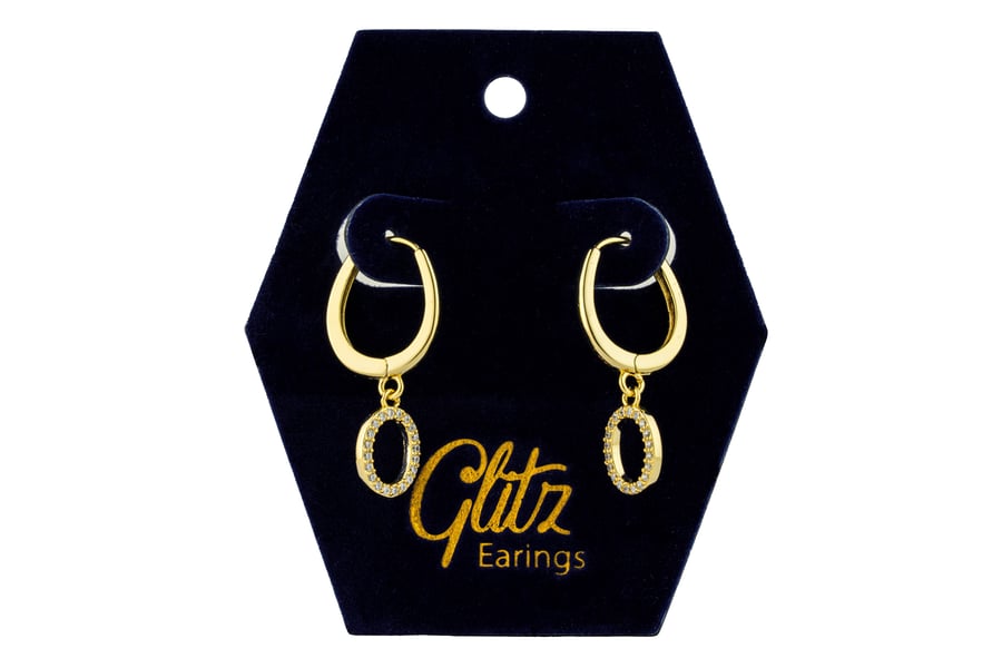 Glitz Earring Oval Pendant Earring