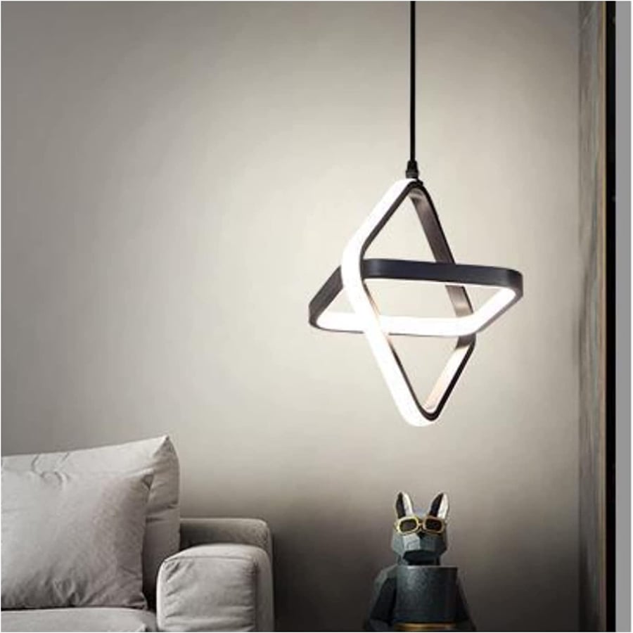ثريـــا علاقي LED كلاســـــــيكية اسود شكل مربع