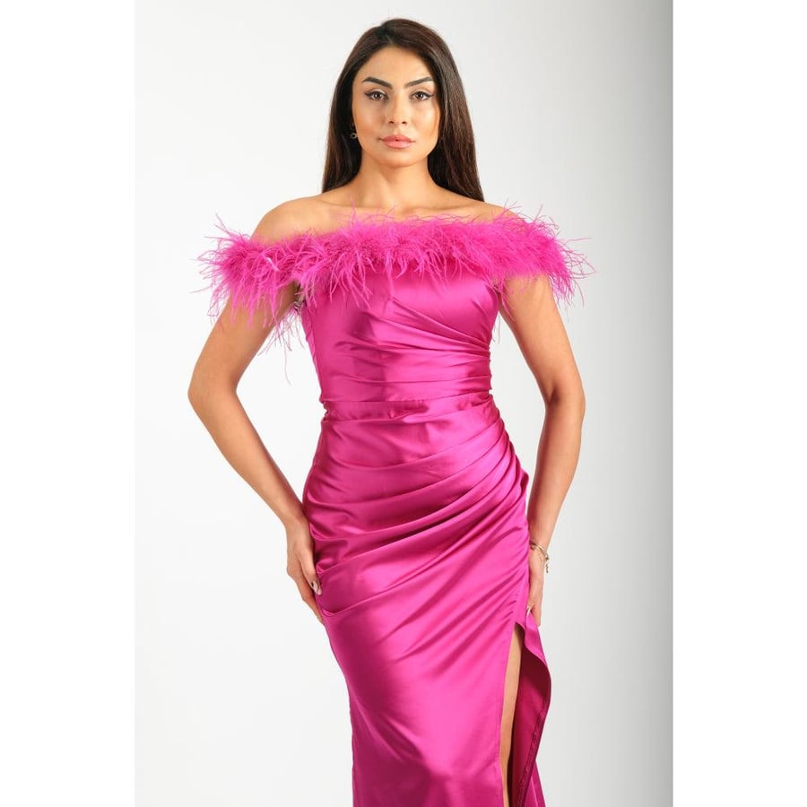 Londonella Women's Sleeveless Long Evening Dress - Fuchsia - 100258