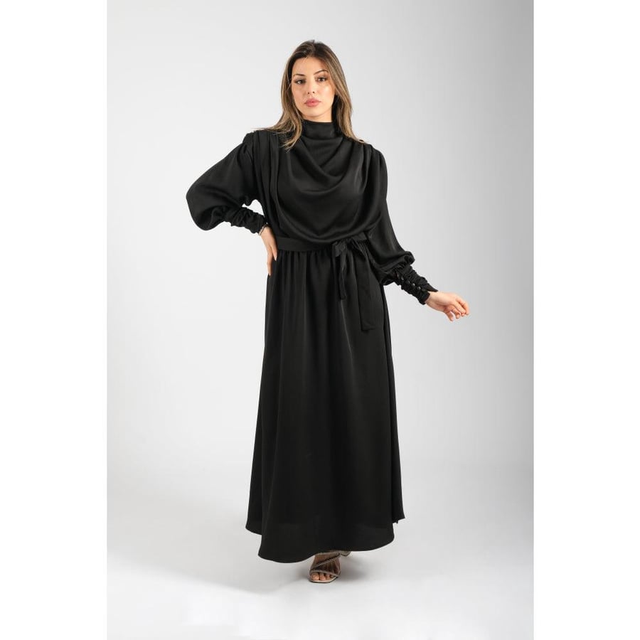 Londonella Women's Long Closed Neck Dress with Long Sleeves - 100277