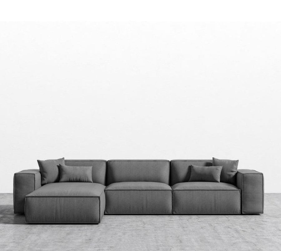 الهوم كنبة زاوية 200×300×80×90 سم - رمادي - AL-330