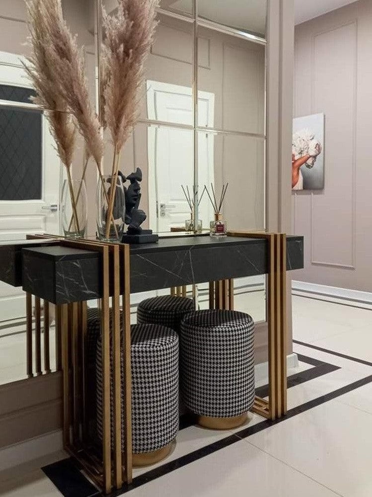 الهوم طاولة مدخل 90×35×130 سم - أسود - AL-186