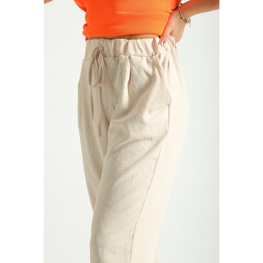 Londonella Women's Classic Wide Leg High-waisted Pants - Beige - 100237