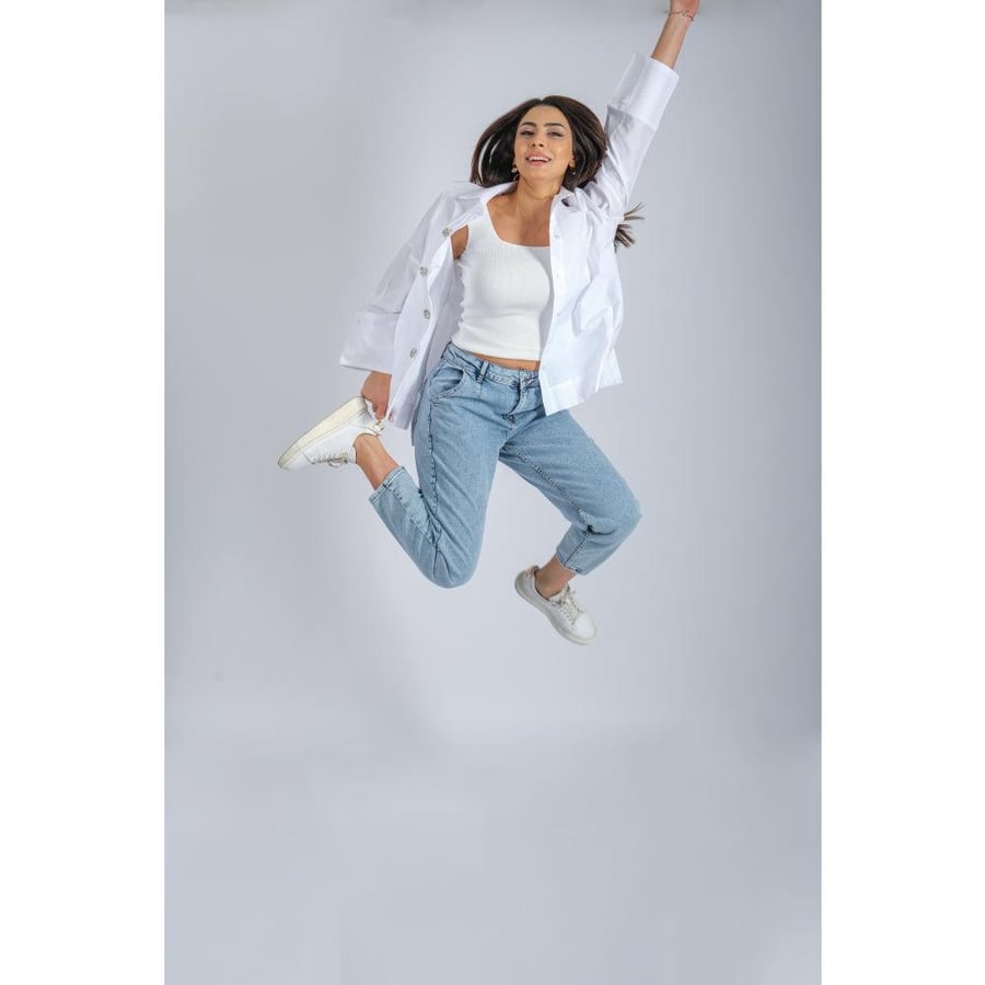 Londonella Women's Mid-waisted Jeans With Wide Legs Design - Blue - 100213