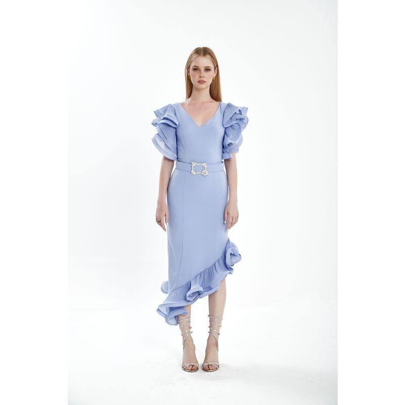 Londonella Women's Midi Summer Dress With Fashionable Sleeves - Lon100316