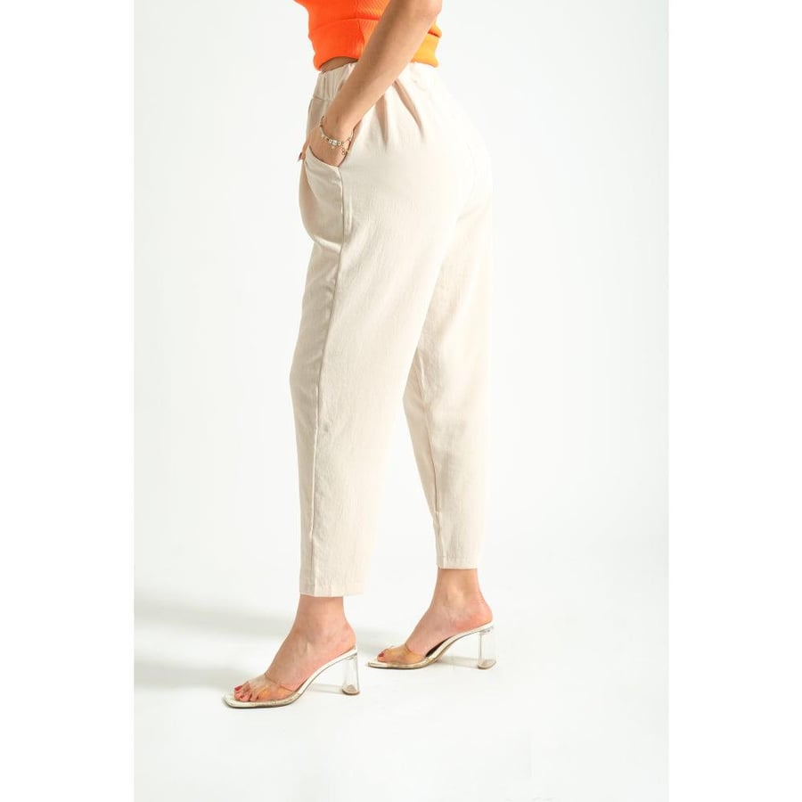 Londonella Women's Classic Wide Leg High-waisted Pants - Beige - 100237