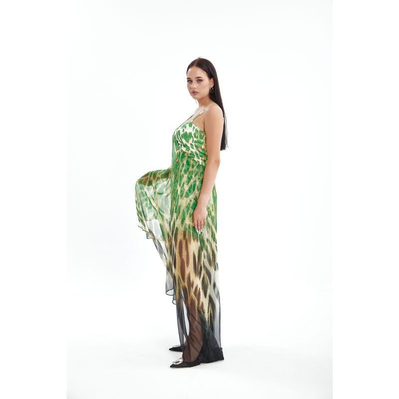 Londonella Women's Long Summer Dress With One Sleeve - Green - LON100289