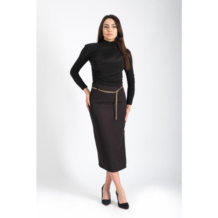 Londonella Satin Top - Black - 100192