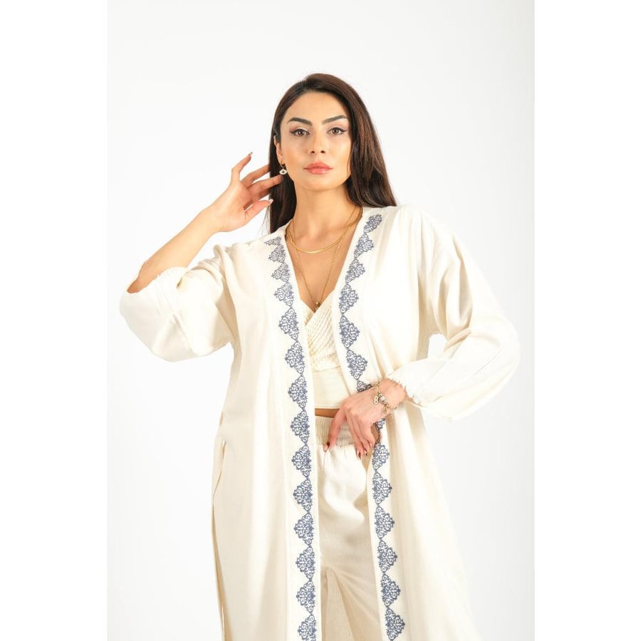 Londonella Set with embrodrey pattern - Beige - 100145