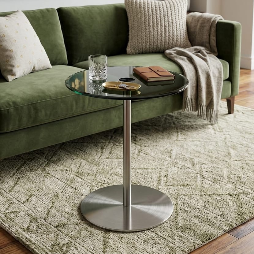 Black glass surface serving table - 54*34 cm