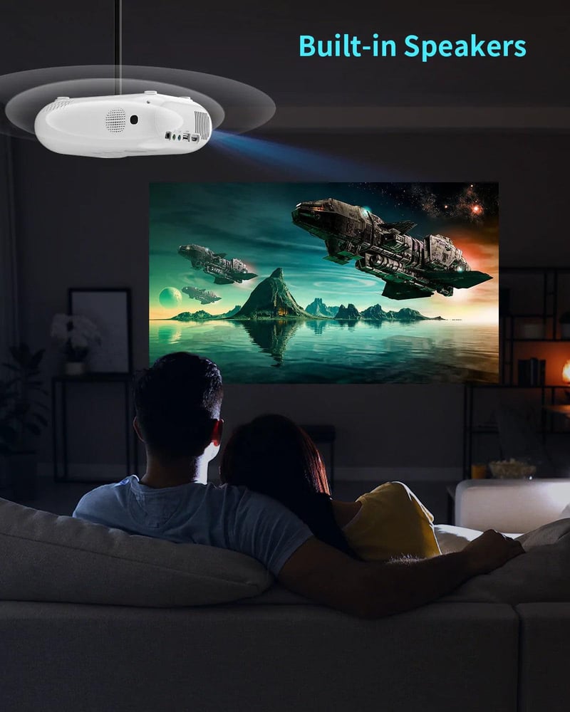 إيبمان LC700 جهاز عرض 1080P، جهاز عرض صغير الحجم محمول بتقنية 5G وواي فاي وبلوتوث مع حقيبة حمل مجانا، جهاز عرض أفلام 9000 لومن كامل الدقة ، حجم عرض 200 بوصة مثالي لمسرح المنزل والأفلام الخارجية