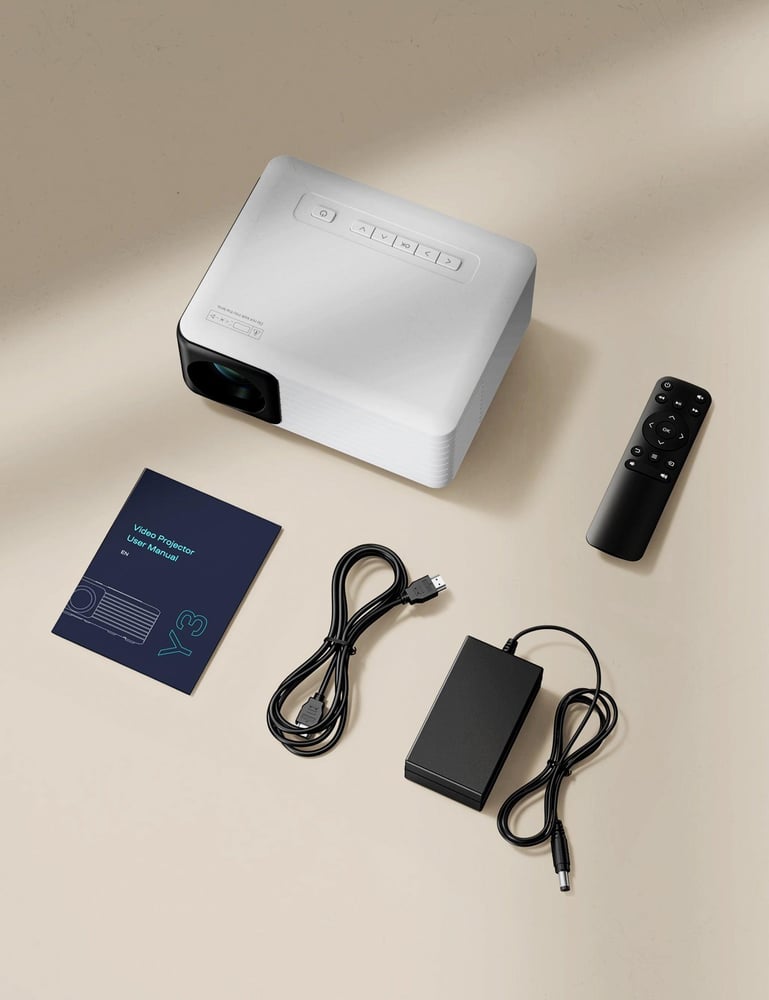 إيبمان جهاز عرض صغير LC-500، جهاز عرض سينمائي منزلي متعدد الوسائط، متوافق مع HDMI وUSB وAV والكمبيوتر المحمول والهاتف الذكي، جهاز عرض محمول بقوة 5500 لومن ودقة 720 بكسل، أكثر من 20000 ساعة