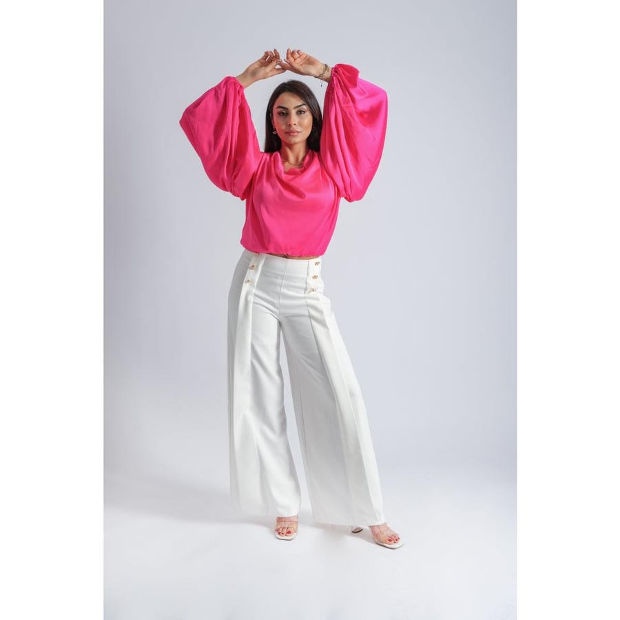 Londonella Satin Blouse - Fuchsia - 100177