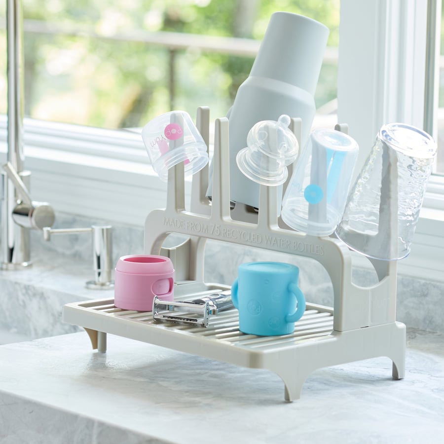 PopYum Gray Space Saving Drying Rack from 100% Recycled Bottles