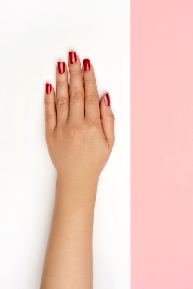 Glitz press on Nails Square  red #1