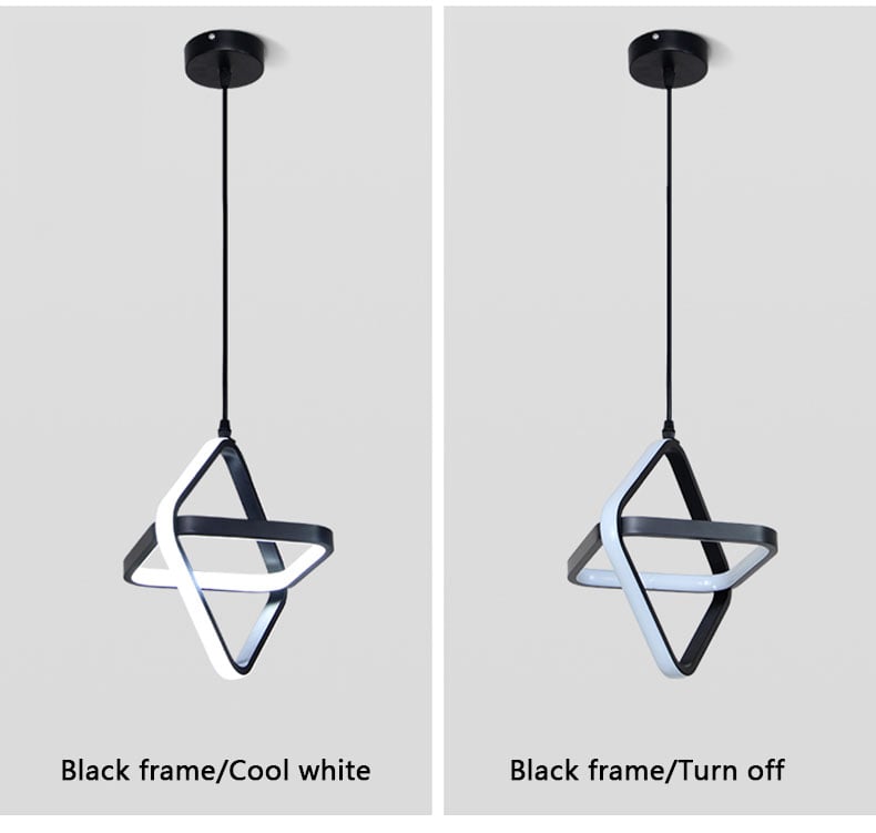 ثريـــا علاقي LED كلاســـــــيكية اسود شكل مربع