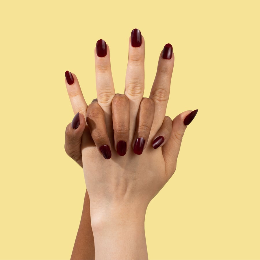 Glitz  press on Nails Ovil Russet Brown #6