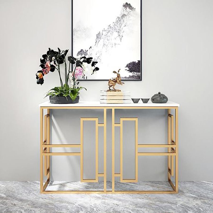 Alhome Entrance Table - 100x30x120 cm - Gold - AL-609
