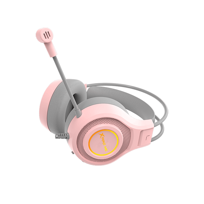 اكسترايك مي سماعة ألعاب GH515P RGB - صوت محيطي ستيريو - إضاءة RGB - 3.5MM X2 + USB - وردي