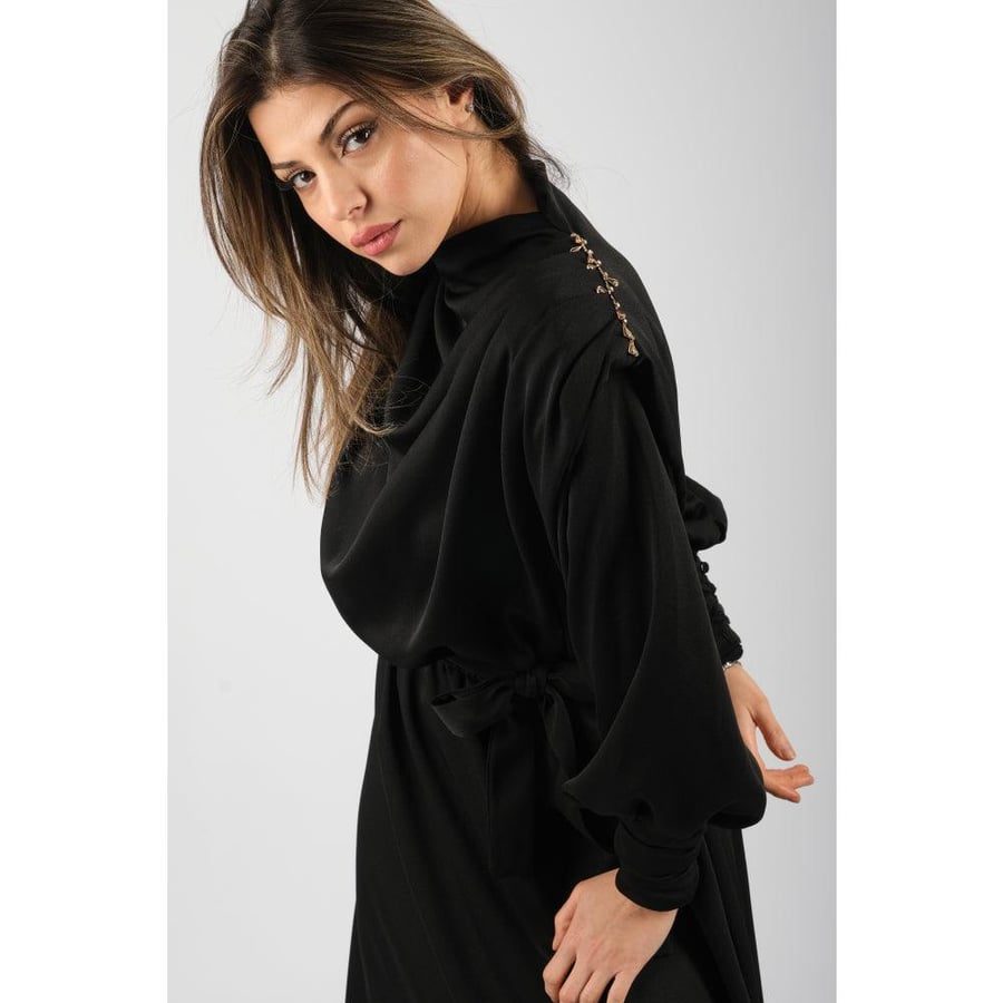 Londonella Women's Long Closed Neck Dress with Long Sleeves - 100277