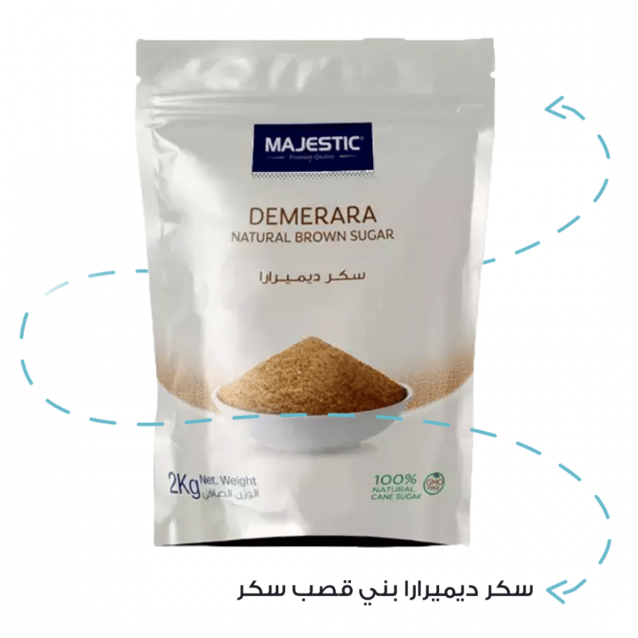 Demerara Natural Brown Sugar سكر ديميرارا بني قصب سكر