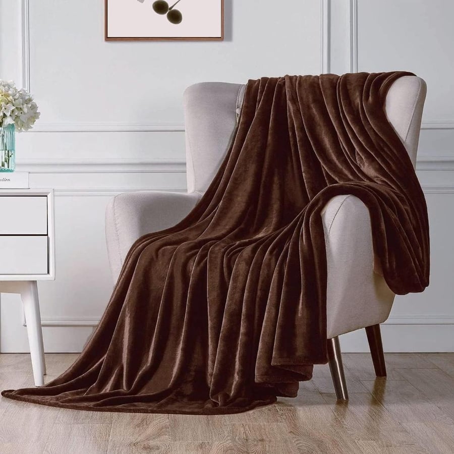 230*200cm Soft Luxury Light Blanket Brown Double Size