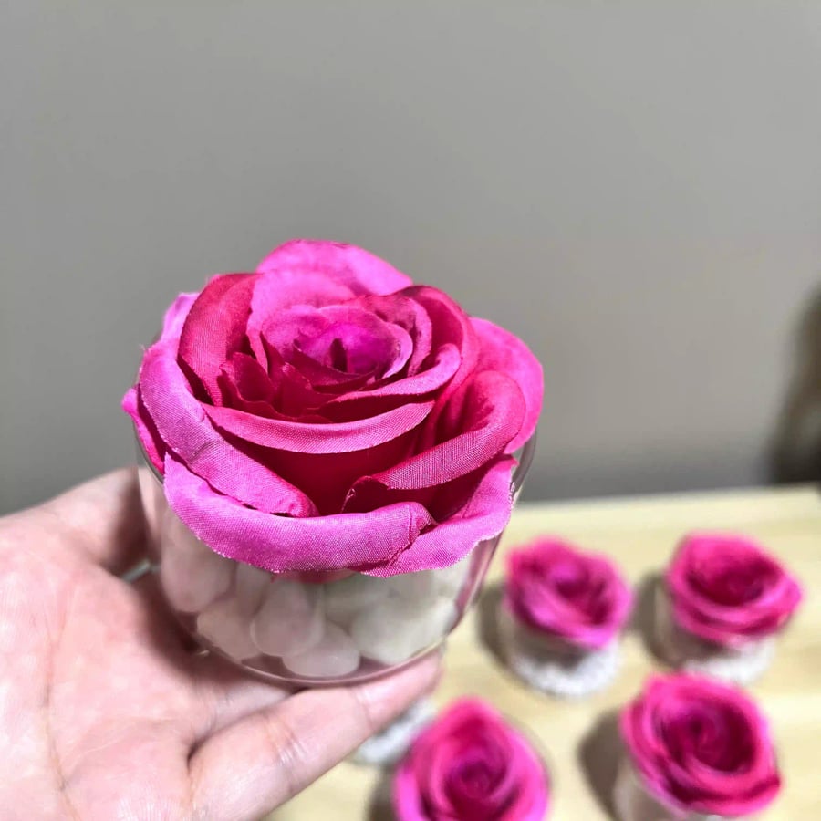 Pink rose jasmine flower vases