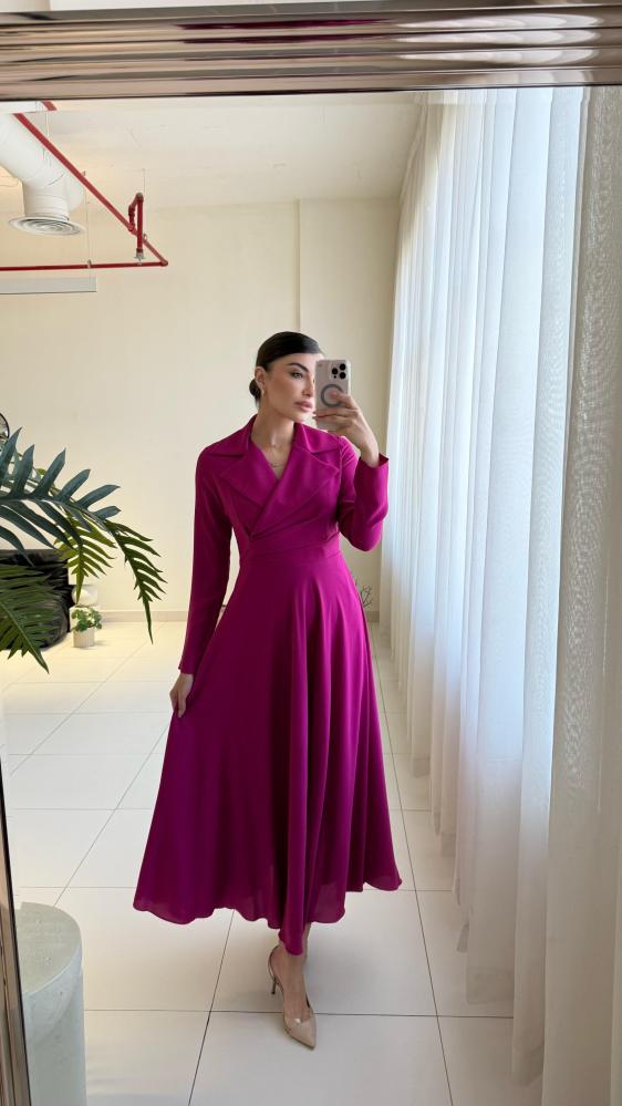 Fuchsia Crepe Dress