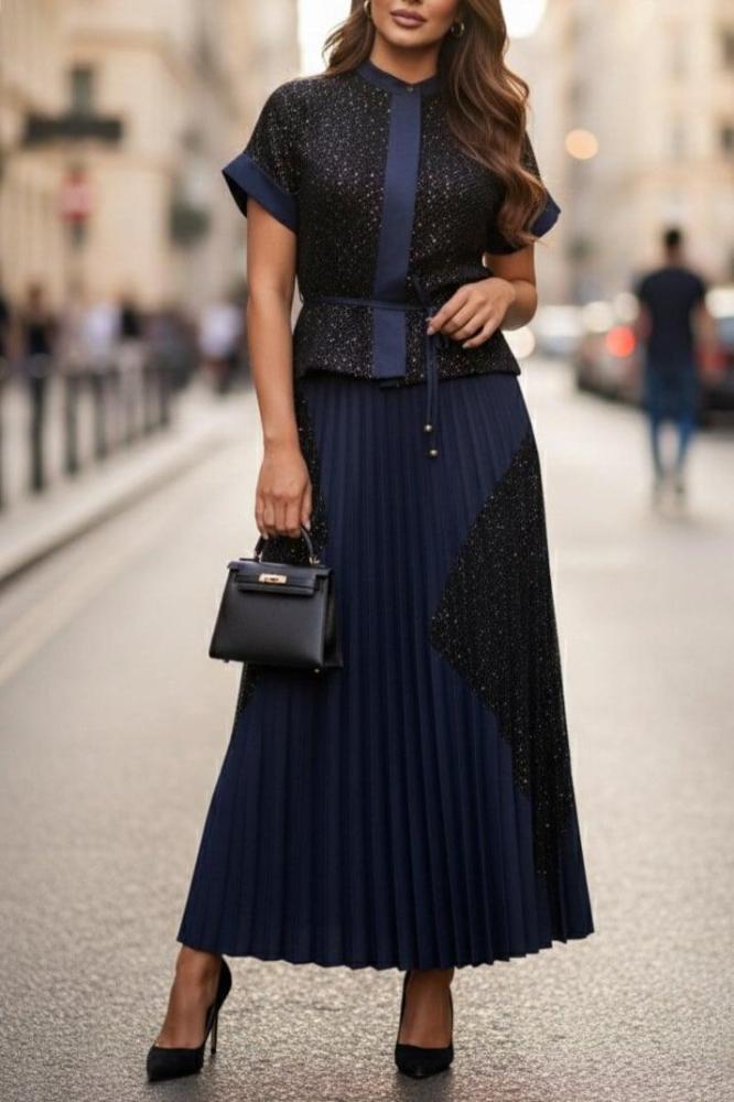 Starry Sky Pleated Maxi Set