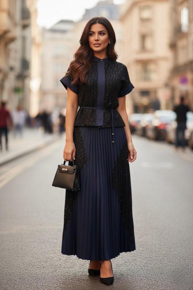 Starry Sky Pleated Maxi Set