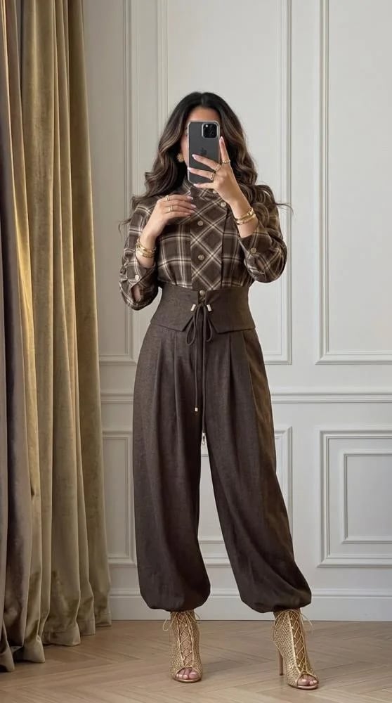 Vintage chic Set Brwon