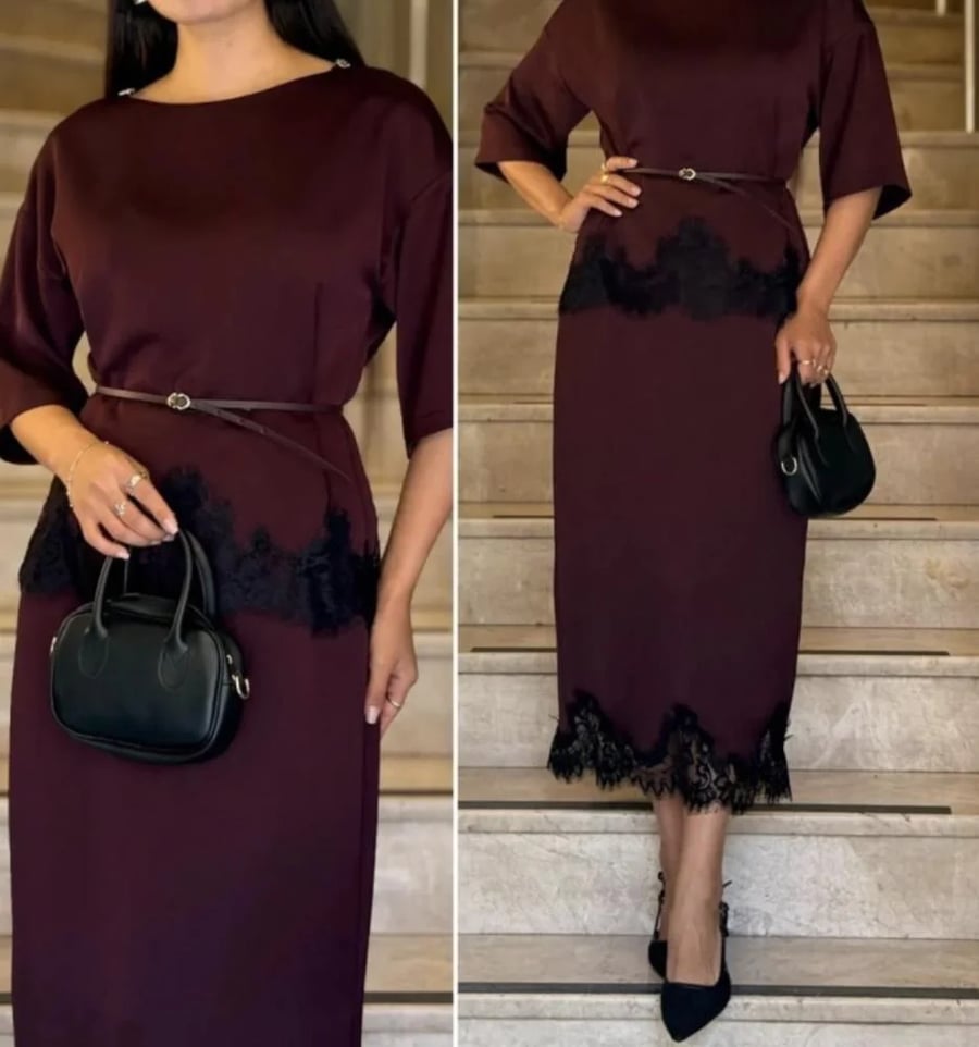 طقم سيرين عنابي