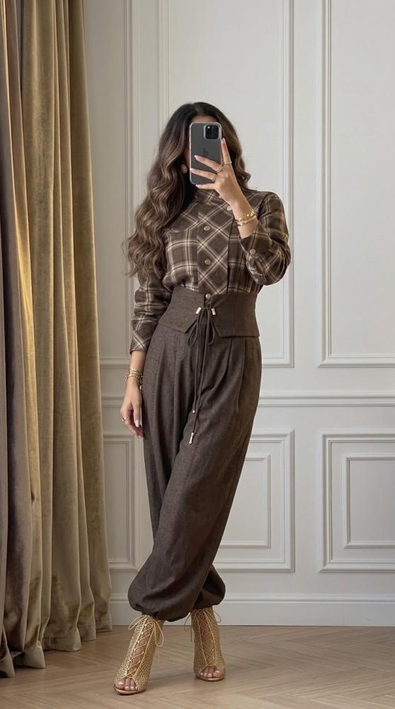 Vintage chic Set Brwon