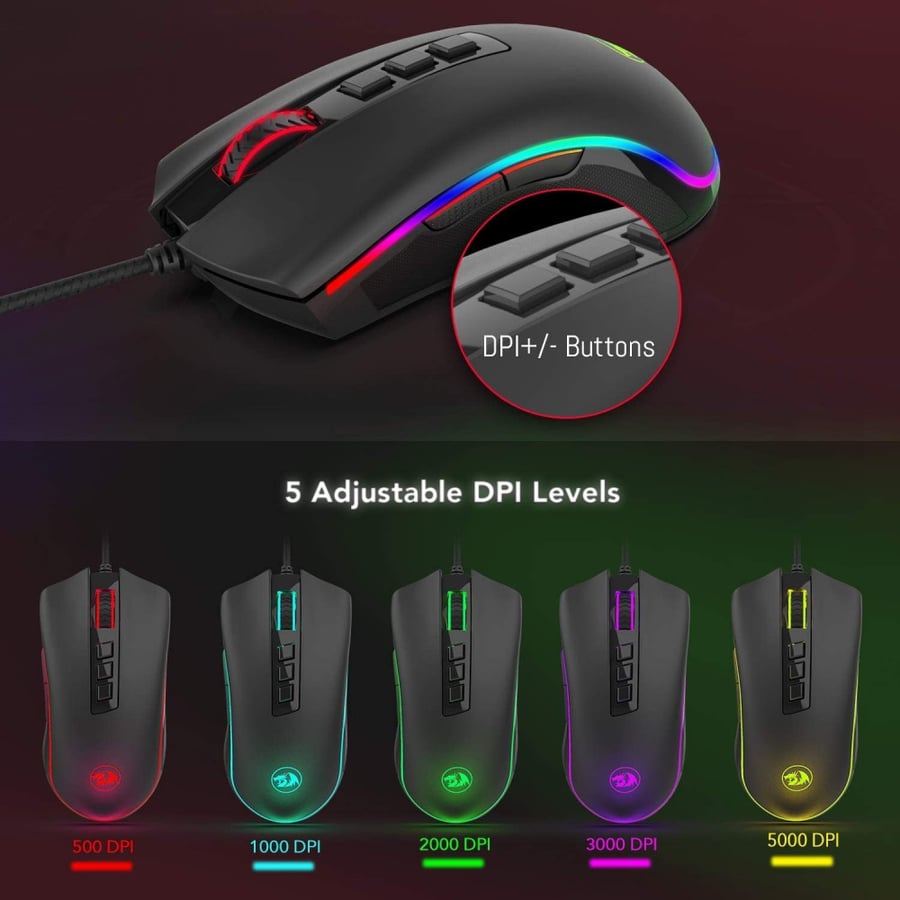 ماوس Redragon M711 Cobra Gaming – أداء متميز وتصميم أنيق