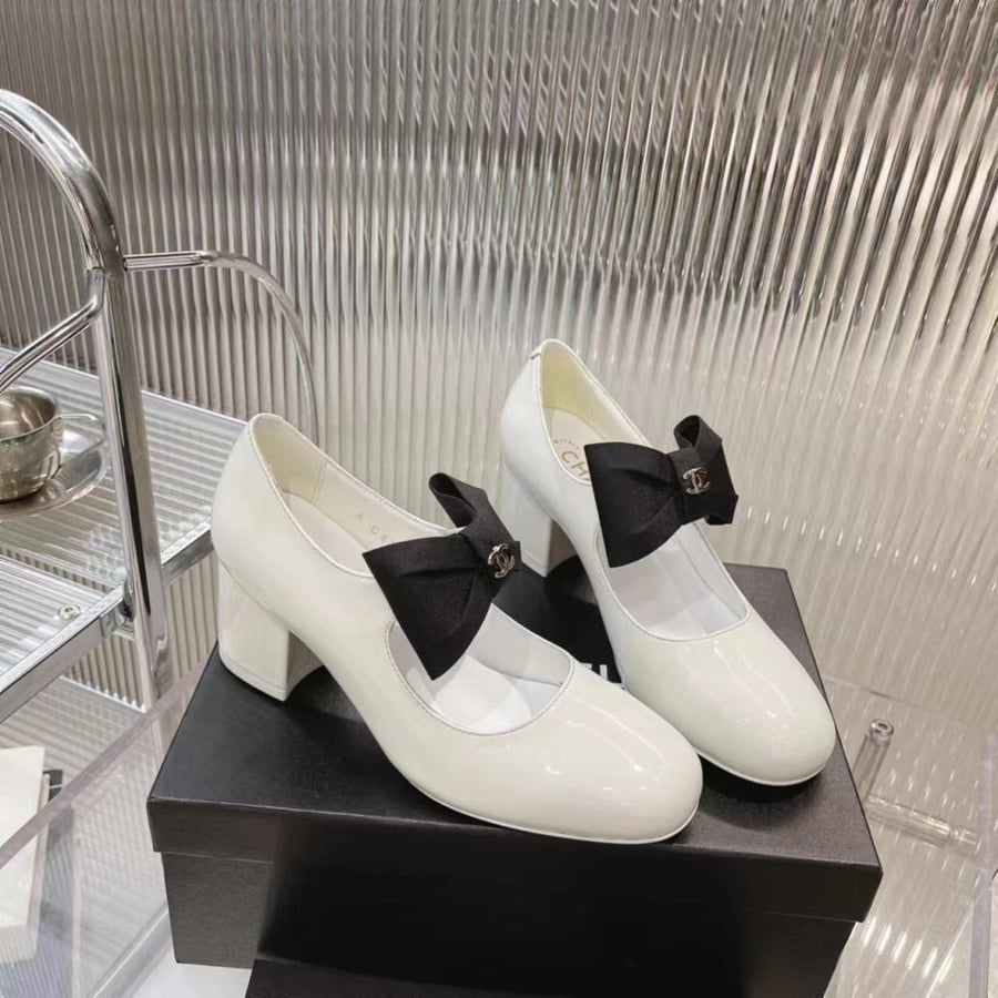 Chanel heels mary jane white