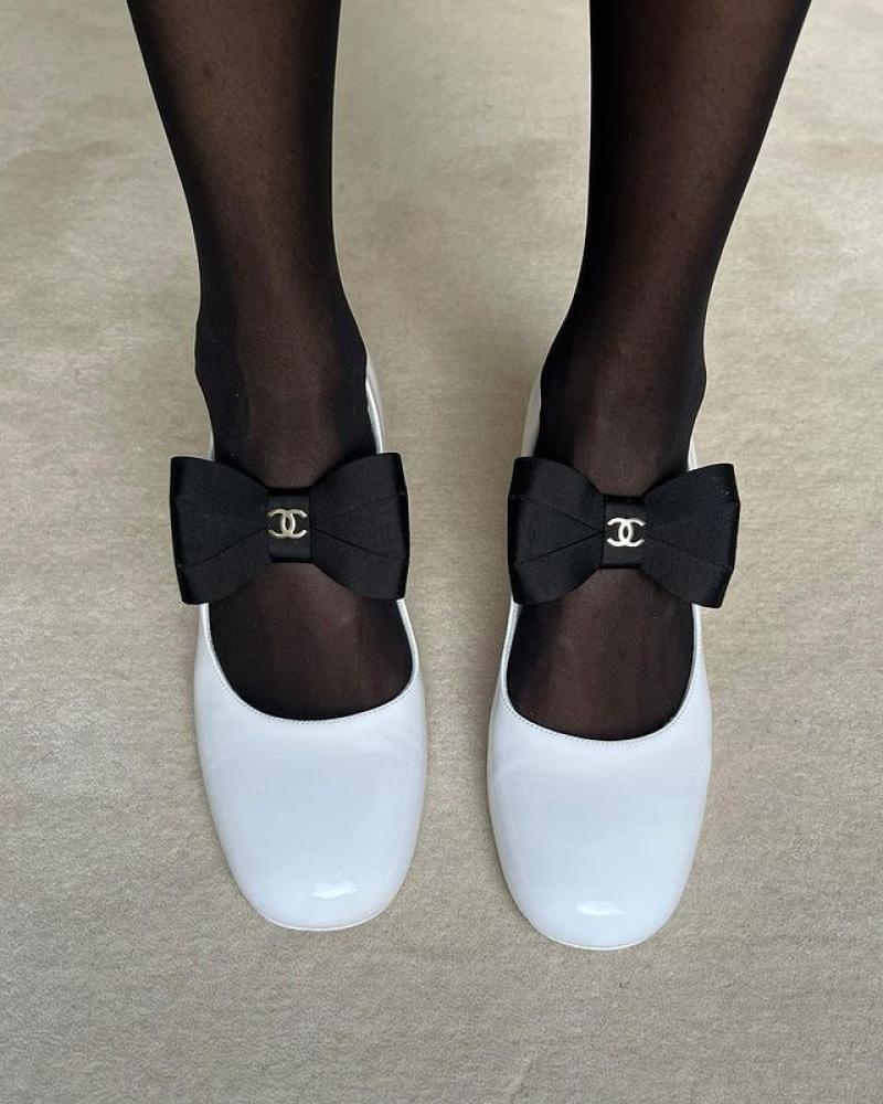 Chanel heels mary jane white