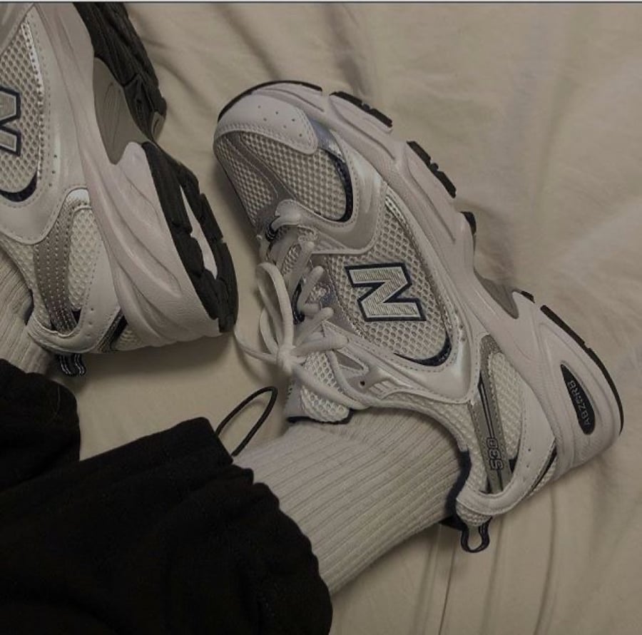 New balance 530’s white silver navy