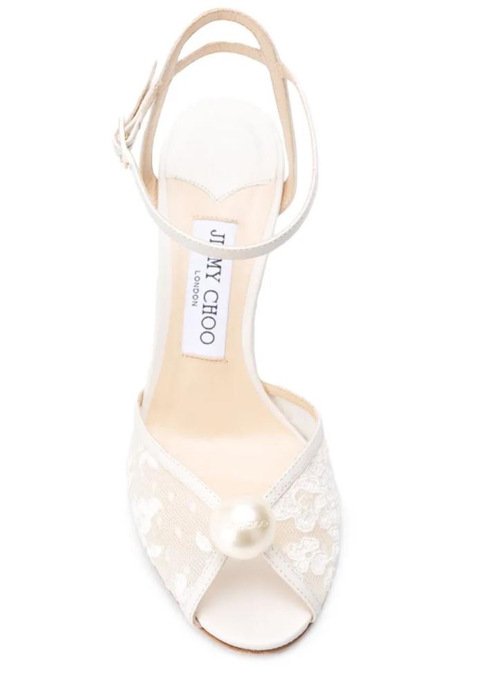Jimmy choo Sacora 85MM Floral Lace Sandals