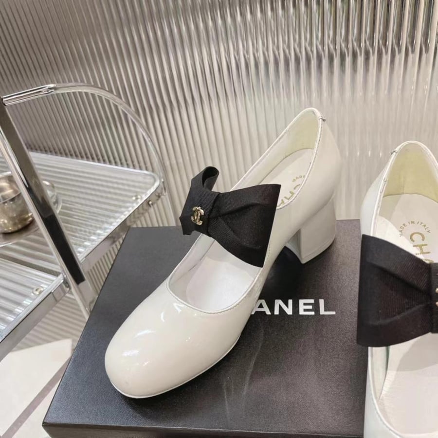 Chanel heels mary jane white