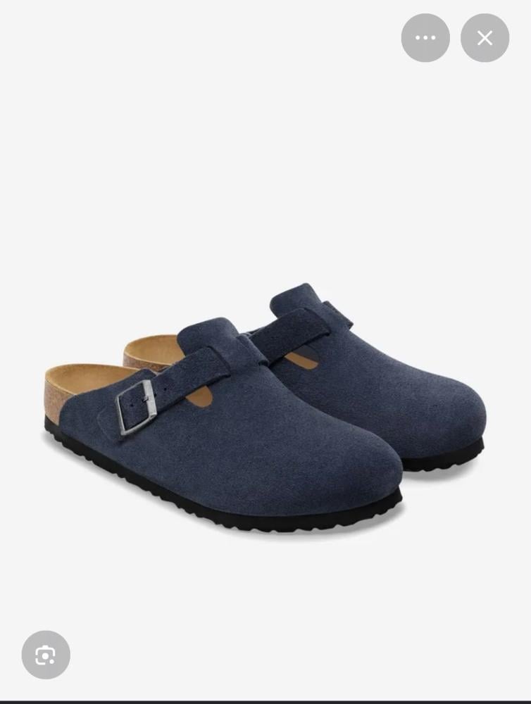 BIRKENSTOCK  Boston Suede Clogs -navy blue