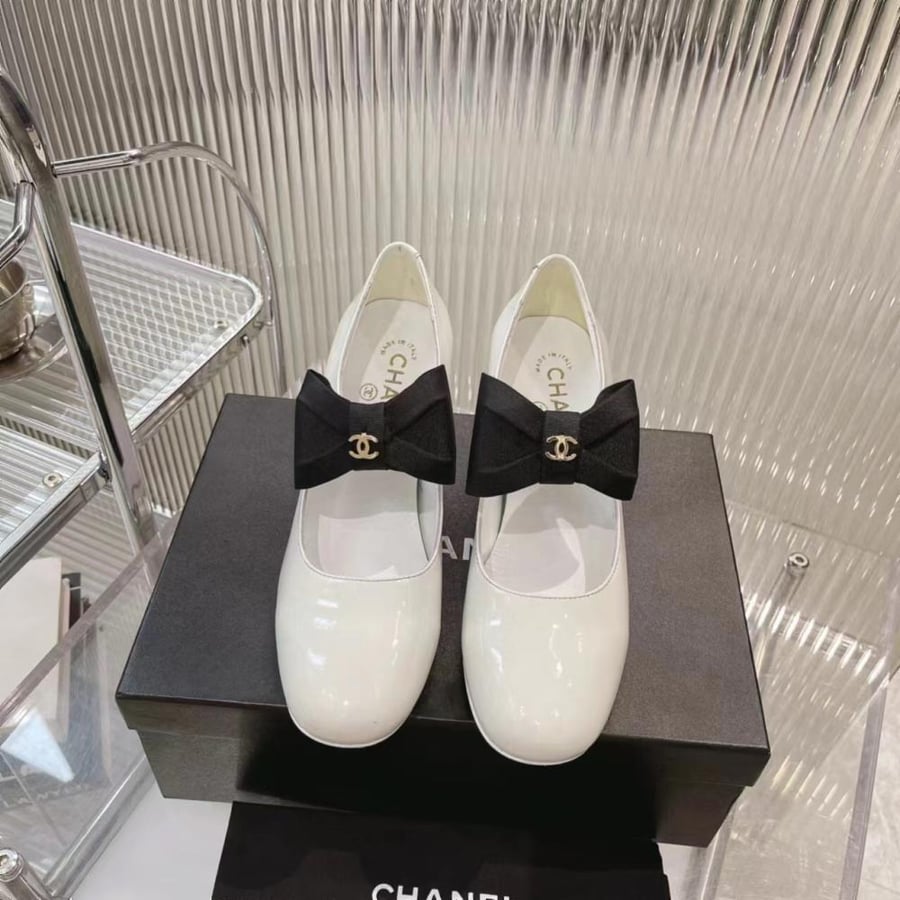Chanel heels mary jane white