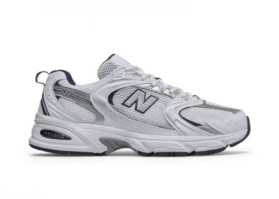 New balance 530’s white silver navy