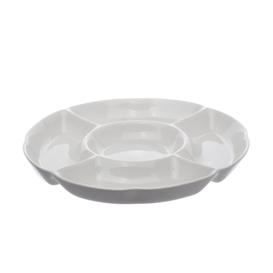 صحن تقديم دائري 5 أقسام متعدد الاستخدامات