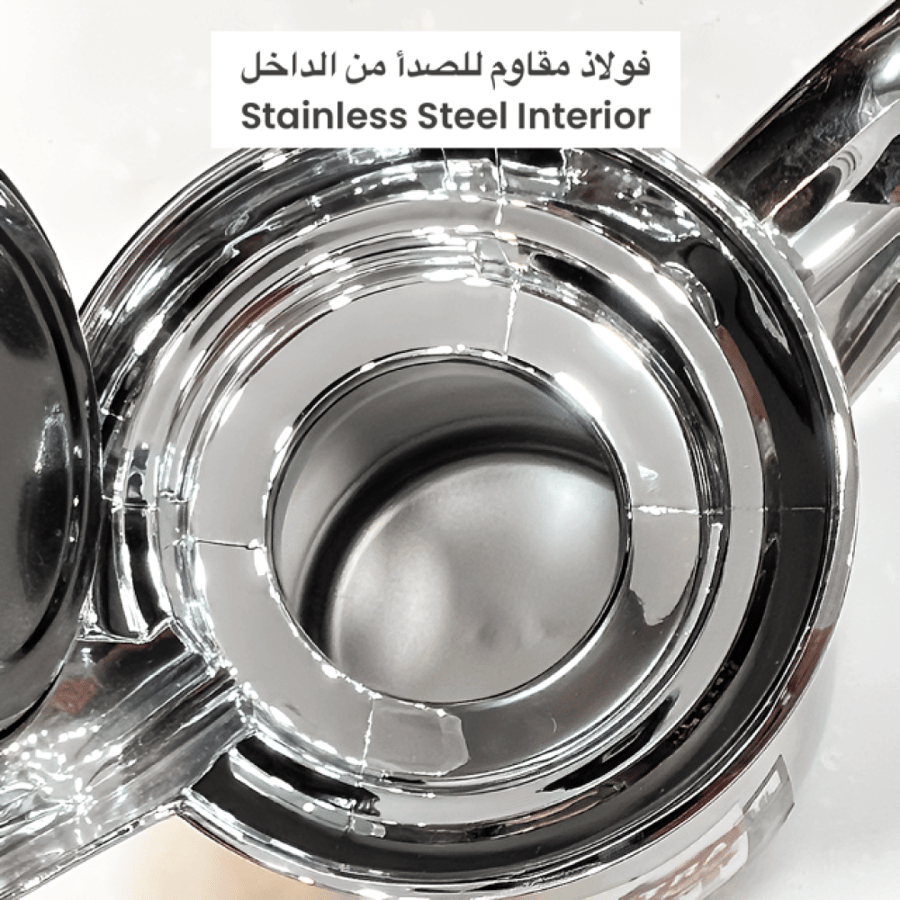دلة قهوة سعوديه استيل غطاء ذهبي ريجل