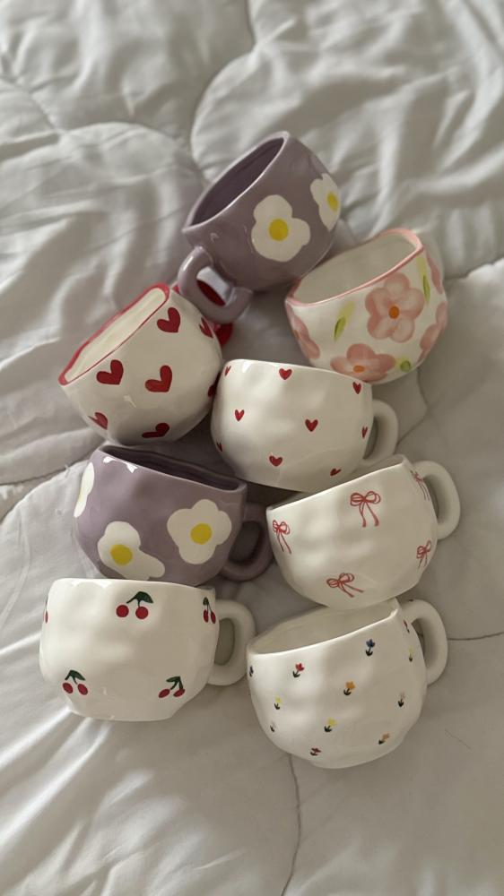 كوب سيراميك 400ml مع صحن
