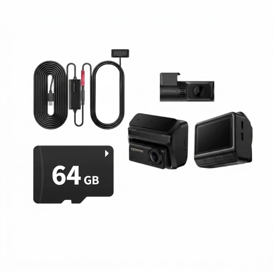 بكج داش كام DDPAi Z90 كاميرا امامية 4K وخلفية 2K تدعم GPS و 4G + كيبل تايب سي موصل للكاميرا + بطاقة ذاكرة 64 جيجابايت