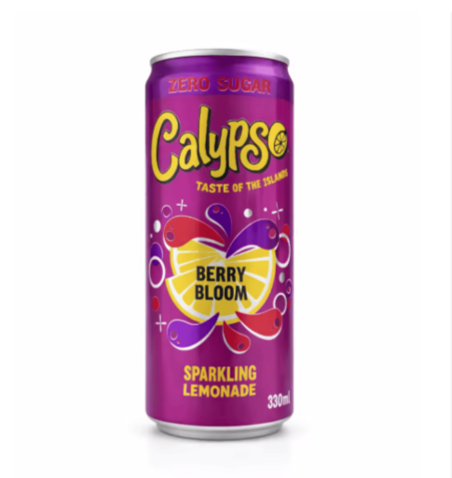 مشروب كالبيسو فوار بدون سكر 330 مل (تفاح – توت – برتقال احمر ) – Calypso Zero Sugar Sparkling