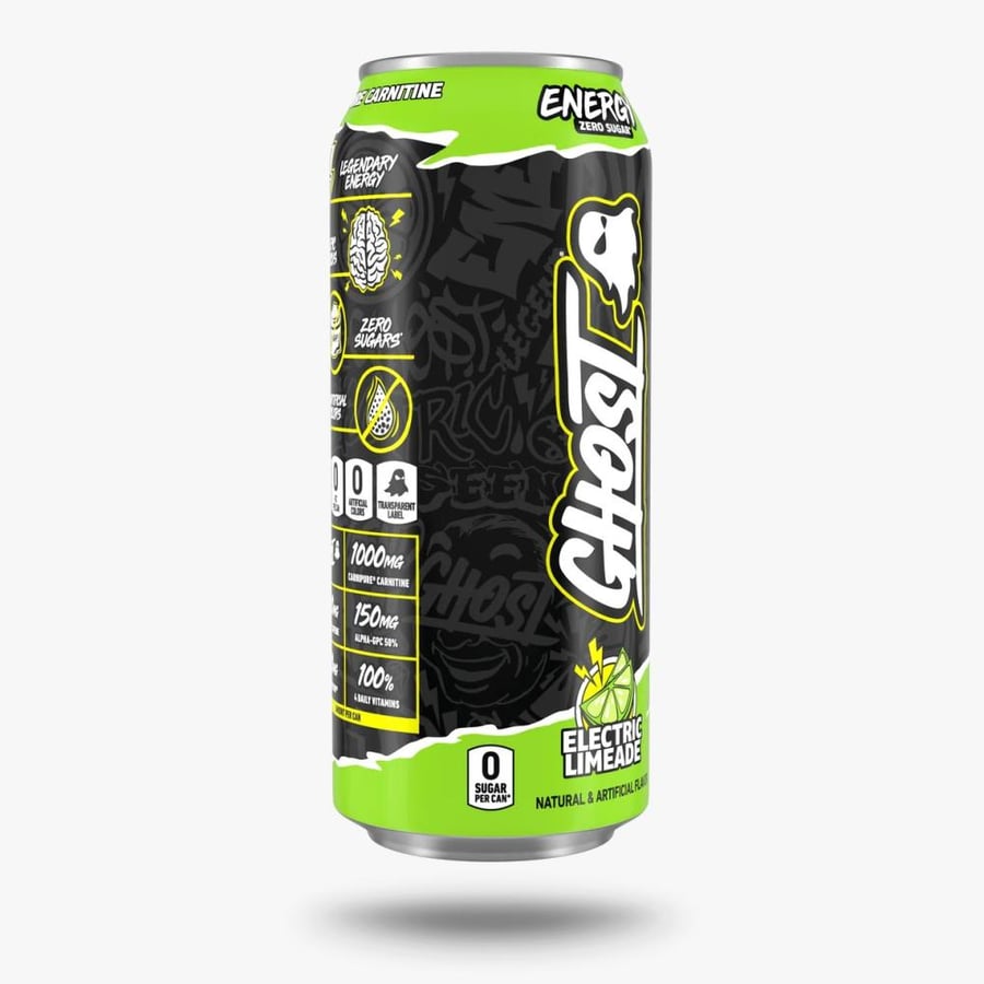 مشروب طاقة غوست بدون سكر – نكهة الليمون الكهربائي (Ghost Energy Electric Limeade)