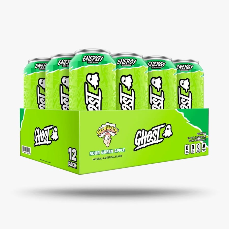 مشروب الطاقة غوست نكهة التفاح الأخضر الحامض – بدون سكر – 473 مل  Ghost EnergySour Green Apple